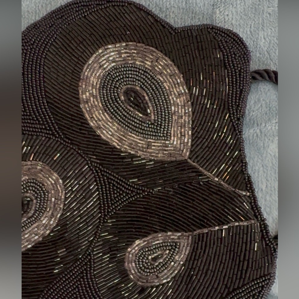 Black and Silver Beaded Clutch - Picture 3 of 4
